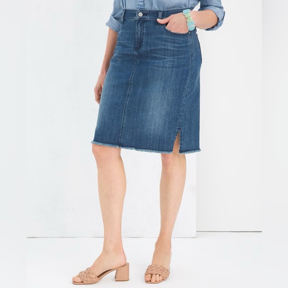 Chicos Jean Skirt - Picture 1 of 5